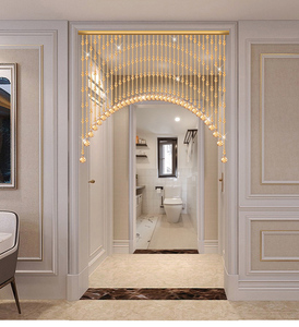 玻璃门帘房门珠帘挂帘化解对门农村大门家用四季通用防水拱形门