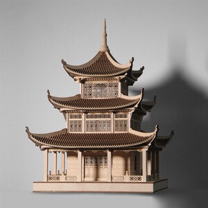 中式中国风明朝传统手工古建筑模型贵阳甲秀楼民族建筑阁楼房子