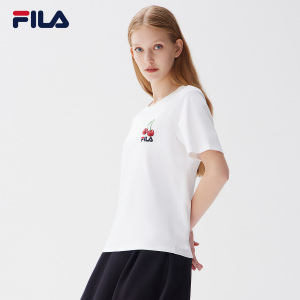 fila 斐乐官方女子短袖t恤 夏季新款潮流百搭运动白色上衣