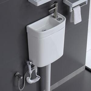 节能冲水箱家用蹲便器卫生间带洗手大冲力公厕所蹲坑挂墙式大便池