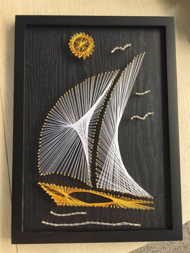 材料手工装饰帆船摩天轮热气球钉子绕线画diy包弦丝画节日送礼物