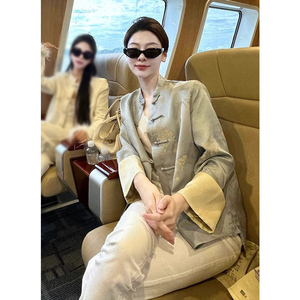 新中式女装国风外套春夏季2024新款唐装高级感超好看禅意茶服上衣