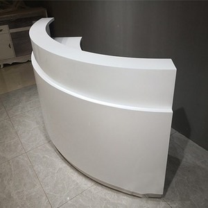 圆形演讲台播音办公导医台弧形前台吧台定制桌子收银台柜台半圆接