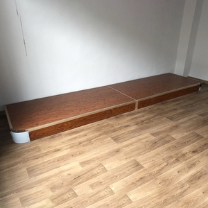 圆角小讲台口才班教室教学演讲台弧形站台地台实木小舞台半圆室内