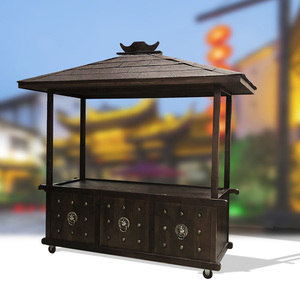 实木夜市商业街小吃车移动售卖车古镇集市景区仿古摊位车厂家直销