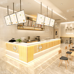 奶茶店吧台酒吧收银台商用转角收银台咖啡清吧专用前台桌水吧定制