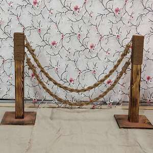 婚庆道具草坪婚礼木制麻绳围栏森系木质路引围挡隔断