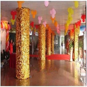 喜庆金黄彩色布 树干装饰v布开 庆典包裹金布 烫柱子y业包金布料