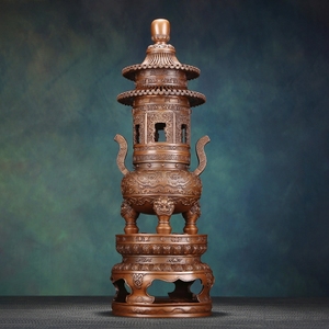 伍洪湘纯紫铜故宫宝鼎香炉佛堂收藏家居礼品摆件大型寺庙供炉礼品