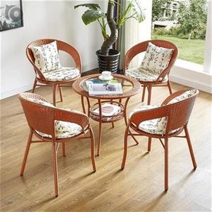 个性单人茶吧小桌阳台三件套桌椅圆形欧式喝茶小圆桌y楼顶会客主