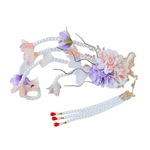 风雪初晴 瑶花发冠 原创手v工唐风绢花神冠汉服发冠古风女发饰头