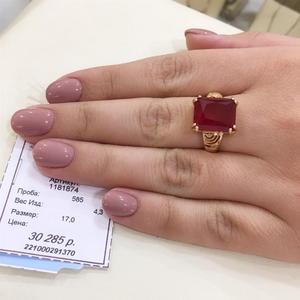 俄罗斯镀18K玫瑰金镶嵌方形红宝石开口可调节戒指时尚豪华饰品