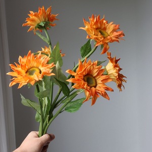 向日葵仿真花 高品质太阳花假花 pu材质手感保湿客厅插花摄影道具