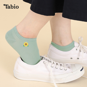 Tabio船袜女防滑不掉跟透气高弹春夏袜子女动植物可爱浅口短袜女