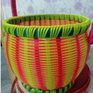 编织篮子材料篮零食收纳篮手工编菜蓝打包带塑料包装带水果摆放