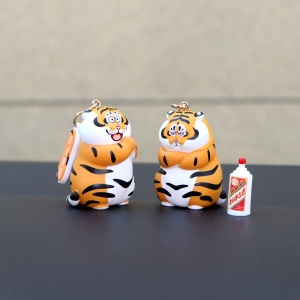 网红胖虎车载摆件汽车中控台可爱生气小老虎个性车内装饰品男女士