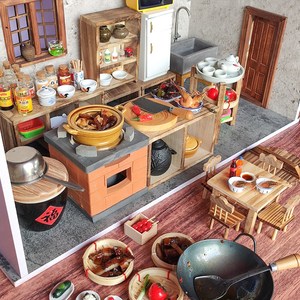 迷你厨房玩具可做饭真的能煮可以吃小家具网红玩具男女孩手工锅具