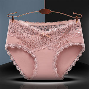 女士内裤女纯棉抗菌低中腰全棉蕾丝性感迷人学生大码无痕三角裤头