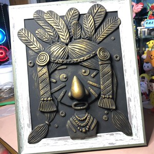 仿铜画手工材料包超轻粘土相框泥太空画浮雕复古手工《兵马俑》