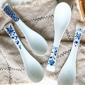 日本进口蓝凛堂勺子陶瓷汤勺 拉面勺 日式勺 调羹家用饭勺汤匙