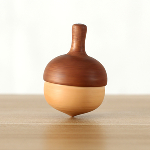 木艺爸爸 松子小陀螺手动旋转幼儿园儿童宝宝木s质玩具小孩子木制