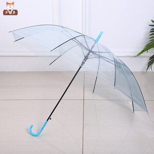 日式白色磨砂黑边塑料透明纤维骨架女神婚礼摄影文艺清新雨伞