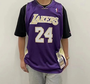 nba湖人队名人堂科比布莱恩特密绣丝光棉球衣运动背心篮球服包邮