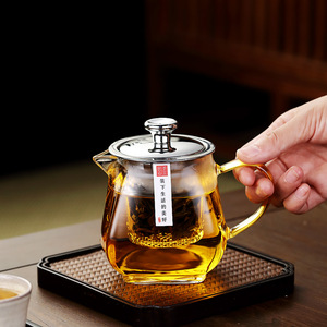 日式耐热玻璃泡茶壶加厚玻璃过滤冲茶器茶水分离红茶泡小号泡茶器
