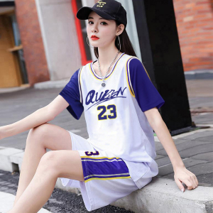 篮球服套装女学生假两件班队服比赛球衣团购定制宽松韩版23詹姆斯