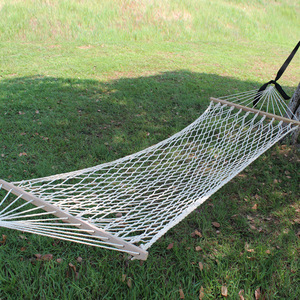 跨境网状吊床户外单人木棒室内成人儿童野外加粗棉线休闲秋千床