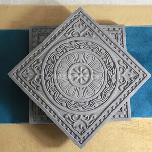 仿古砖雕地砖软模具唐莲地砖模型古建庭院铺q地花砖模子水泥制品