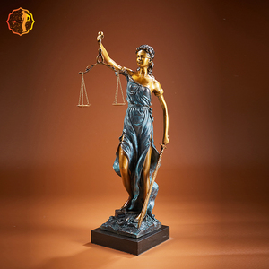 正义女神黄铜雕塑律师事务所现代简约人物摆件办公室欧式公平女神