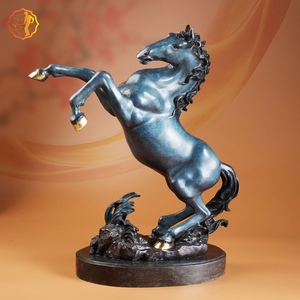 铜马马到成功工艺品礼品客厅桌面玄关摆件铜雕跃马铸铜雕塑定做