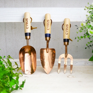 赛乐斯家用园艺工具三件套养花花铲玫瑰金盆栽小铲子花艺种花套装