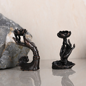 倒流香合金仿古佛手拈花居家室内安神小檀香塔香线香禅意香架香炉