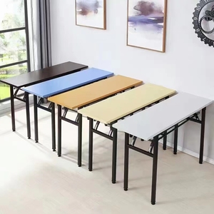 办公室小型会议桌一米折叠桌钢木课桌椅签到长条培训桌长方形书桌