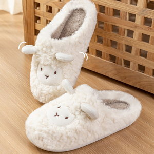 棉拖鞋女士冬季2022新款室内居家居情侣可爱小绵羊毛毛绒棉拖冬款