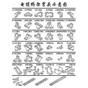 鸿升电缆桥架防火桥架线槽弯头电线桥架配件j国标镀锌桥架100*10