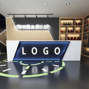 复古工业风吧台小型店铺收银台健身房舞蹈室瑜伽馆创意前台接待台