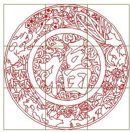 浮雕圆形镂空洋花福字挂匾 精雕图 灰度电脑雕刻 梅兰竹菊福挂屏