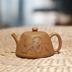 宜兴工艺美术师张重庆纯全手工执香小品容量泡茶紫砂壶原矿黄段泥