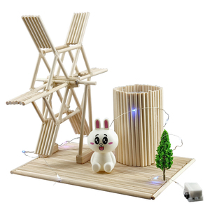 新品圆手棒实木小木棍立p体构成作业 秋千风车diy木条雪糕棍木工