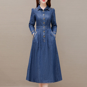 00tb17879936淘宝高档女裙2024春夏新款青中年女士牛仔裙休闲女中长