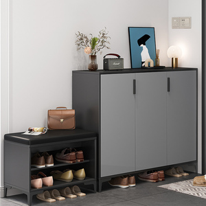小户型鞋柜一体入户带换鞋凳可坐家用门口轻奢简约玄关柜坐凳靠墙