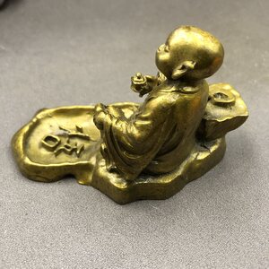 如意古玩杂项 小和尚 悟字摆件 中号家居工艺摆件 铜器