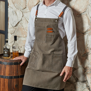 牛仔围裙女火锅咖啡店理发厨房做饭绘画男士调酒师工作服定制logo