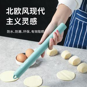 家用食品级硅胶擀面杖厨房用饺子皮擀面棍压面棒烘焙工具不粘面粉