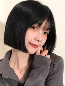 假发女短发新款一刀切齐刘海波波头少女感bobo头自然蓬松短直发套