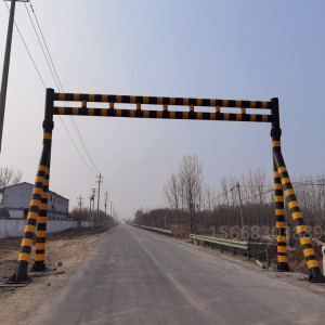 定制限高架道路限高杆爆闪灯手动升降龙门架固定限高栏限高牌门架