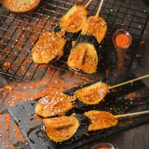 脆皮茄子串烧烤油炸铁板食材裹粉香酥茄片半成品素菜小吃商用